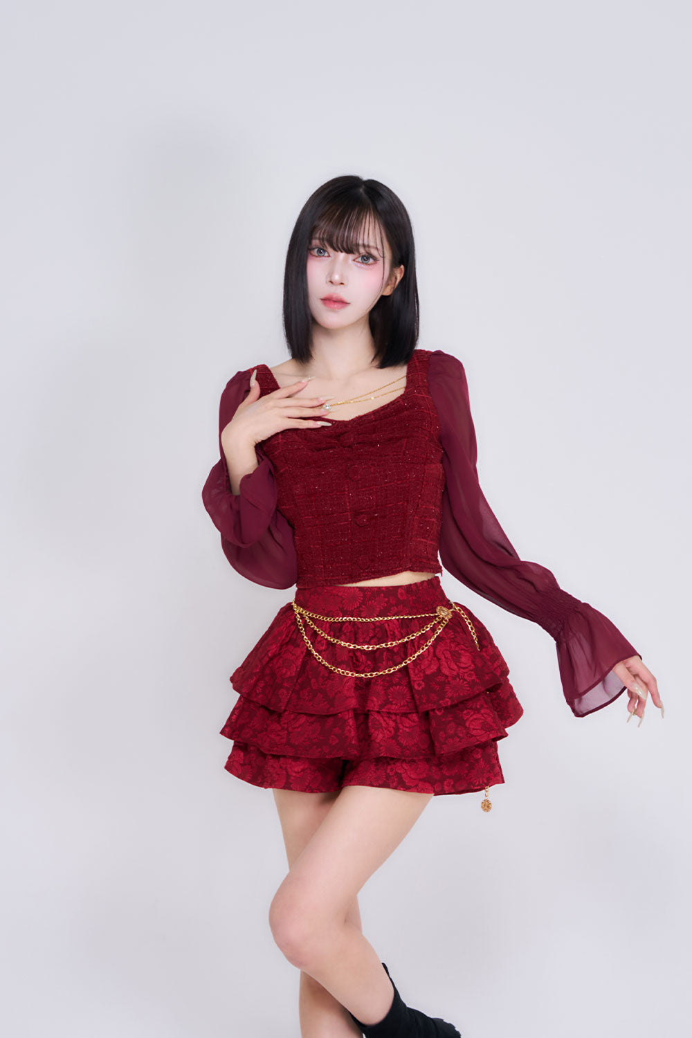 MIMIジャガードフリルスカート