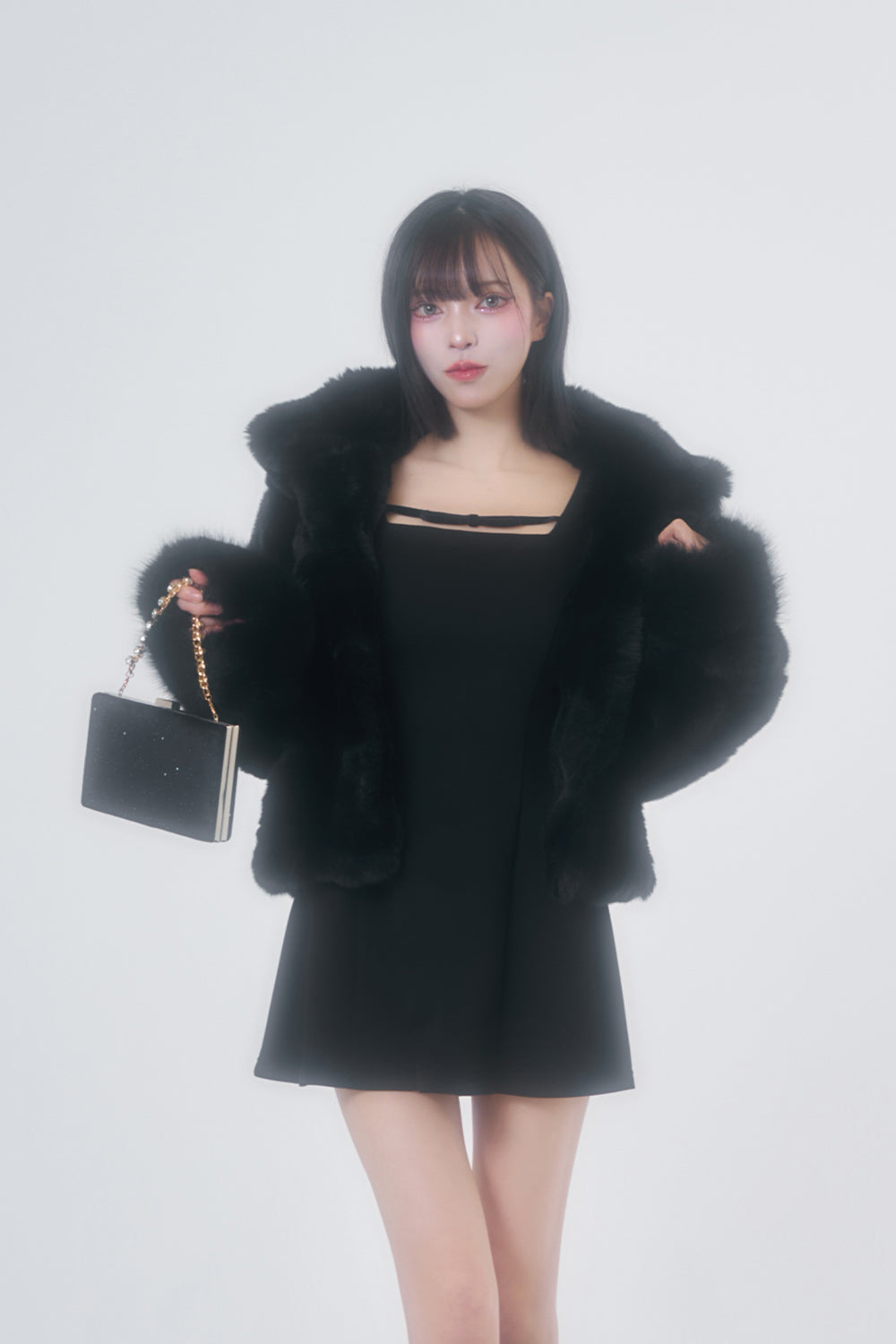 ベロアリボンカットミニワンピース