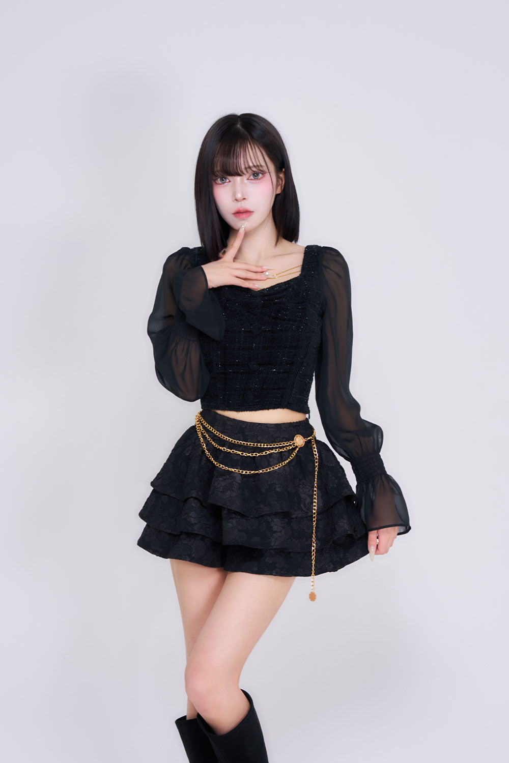 MIMIジャガードフリルスカート