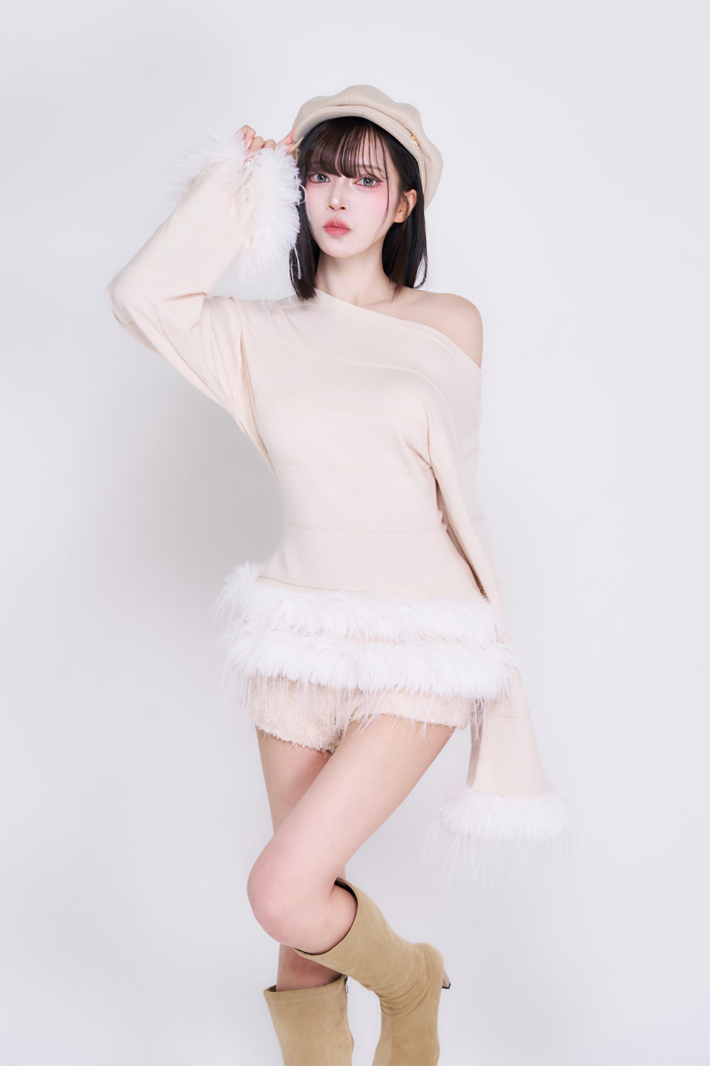 スプリングルーズニットトップス