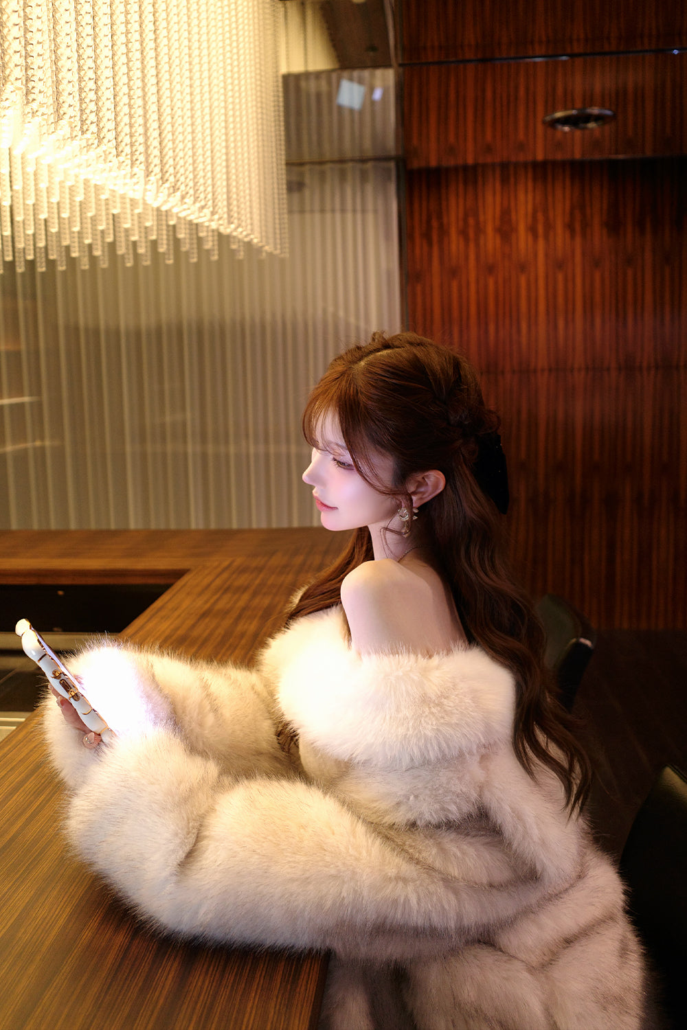 オフショルファーニットワンピース