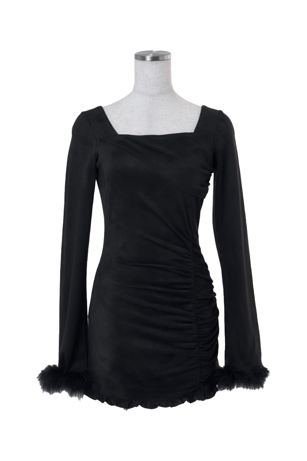 ギャザースウェードミニワンピース