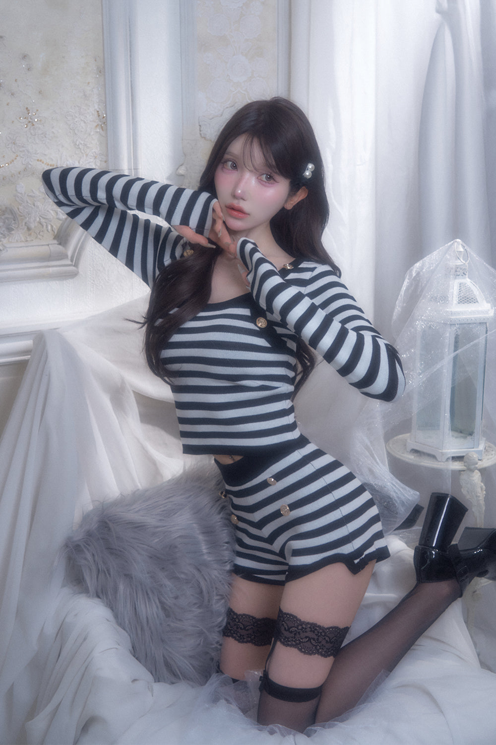 クラシカルボーダーニットセットアップ