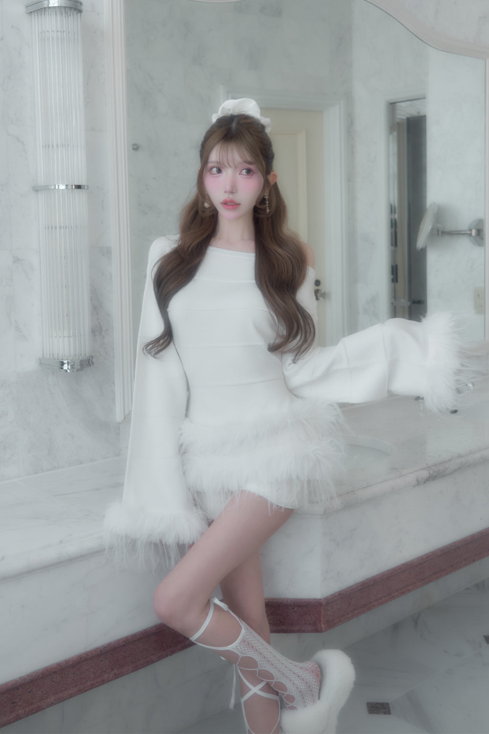 スプリングルーズニットトップス