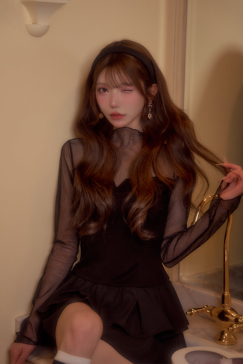 ラメシアーフリルワンピース