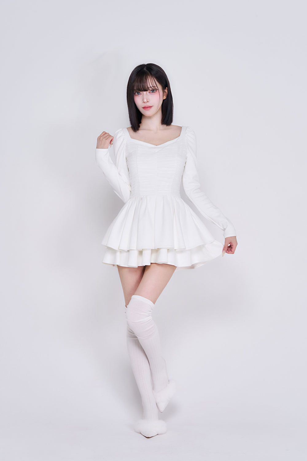 シアードッキングスウェードミニワンピース