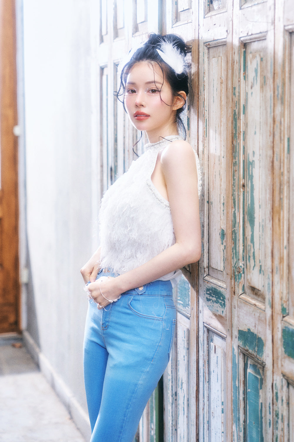 カラーステッチフレアデニムSS'26