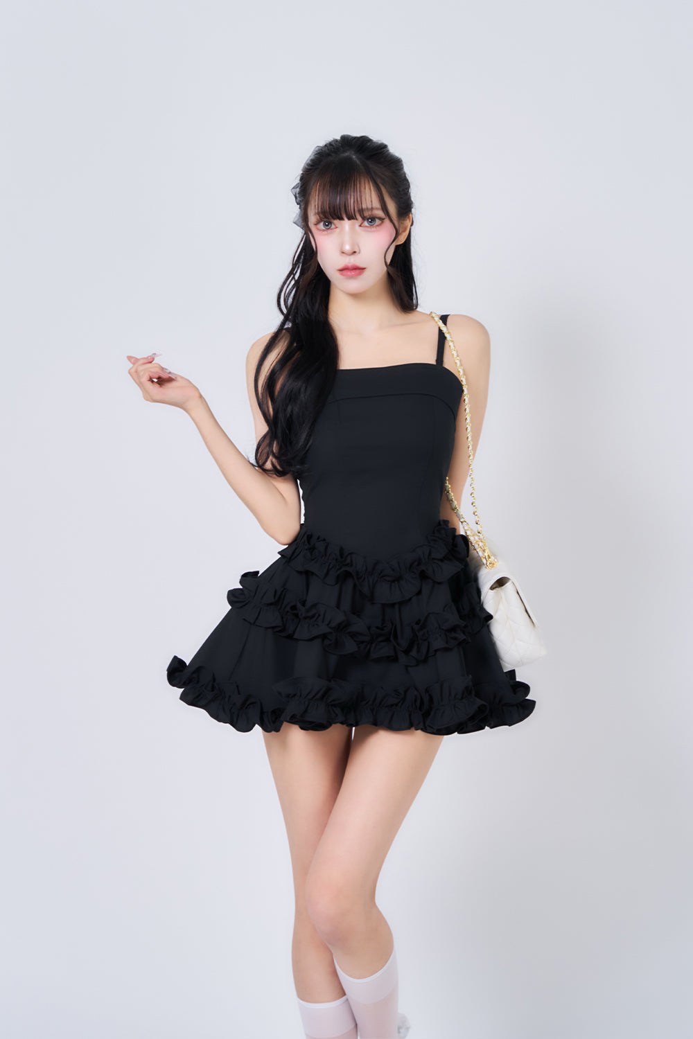 ボリュームフリルベアワンピース