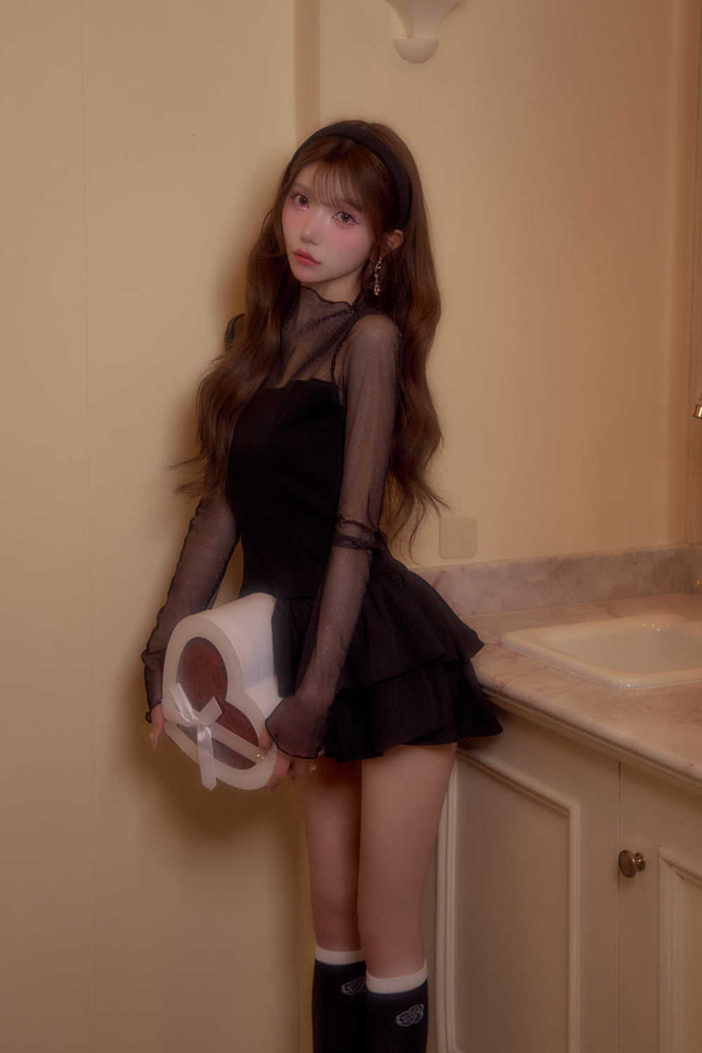 ラメシアーフリルワンピース