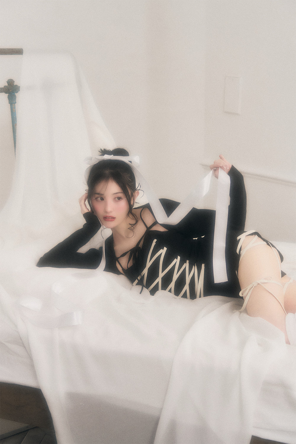 レースアップニットアンサンブル