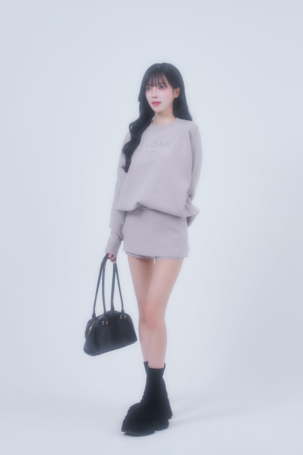 レイヤードニットショートパンツ