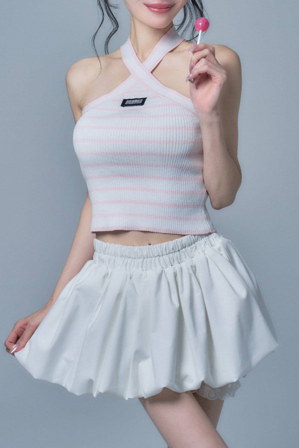 ボリュームバルーンミニスカートパンツ