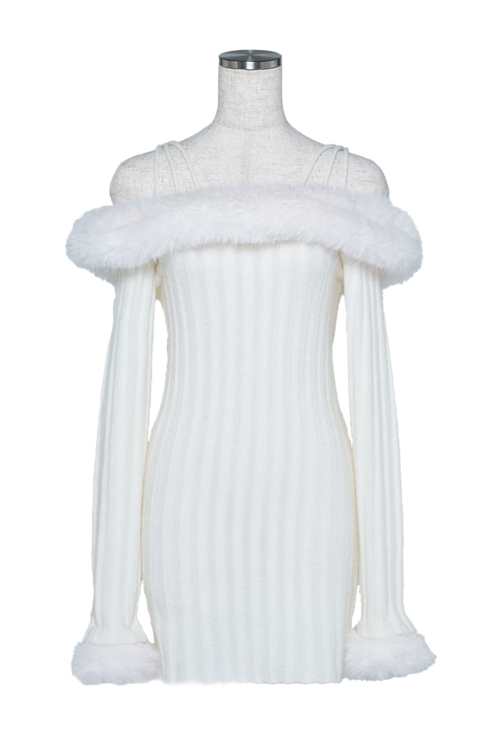 オフショルファーニットワンピース