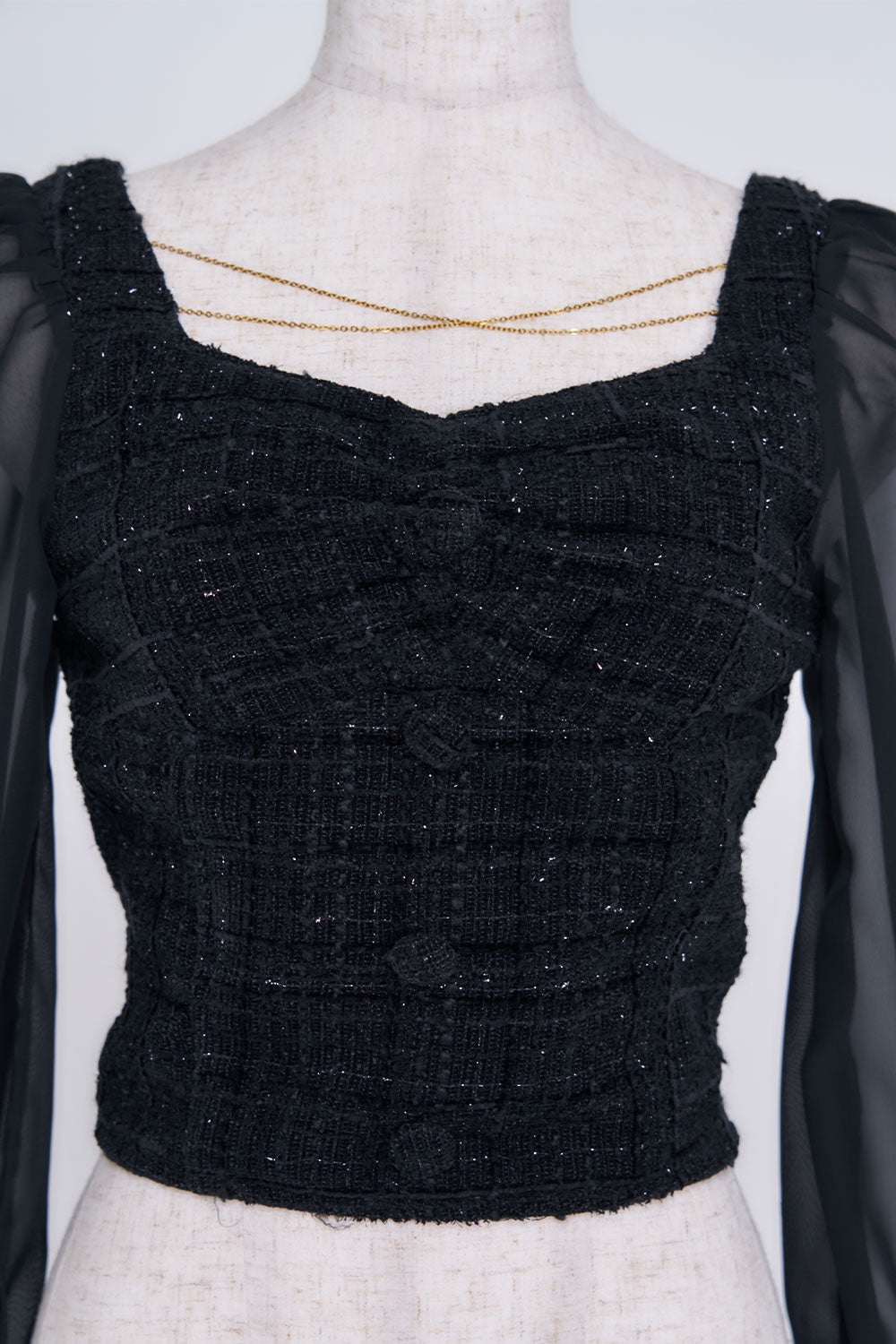 ツイードチェーントップス