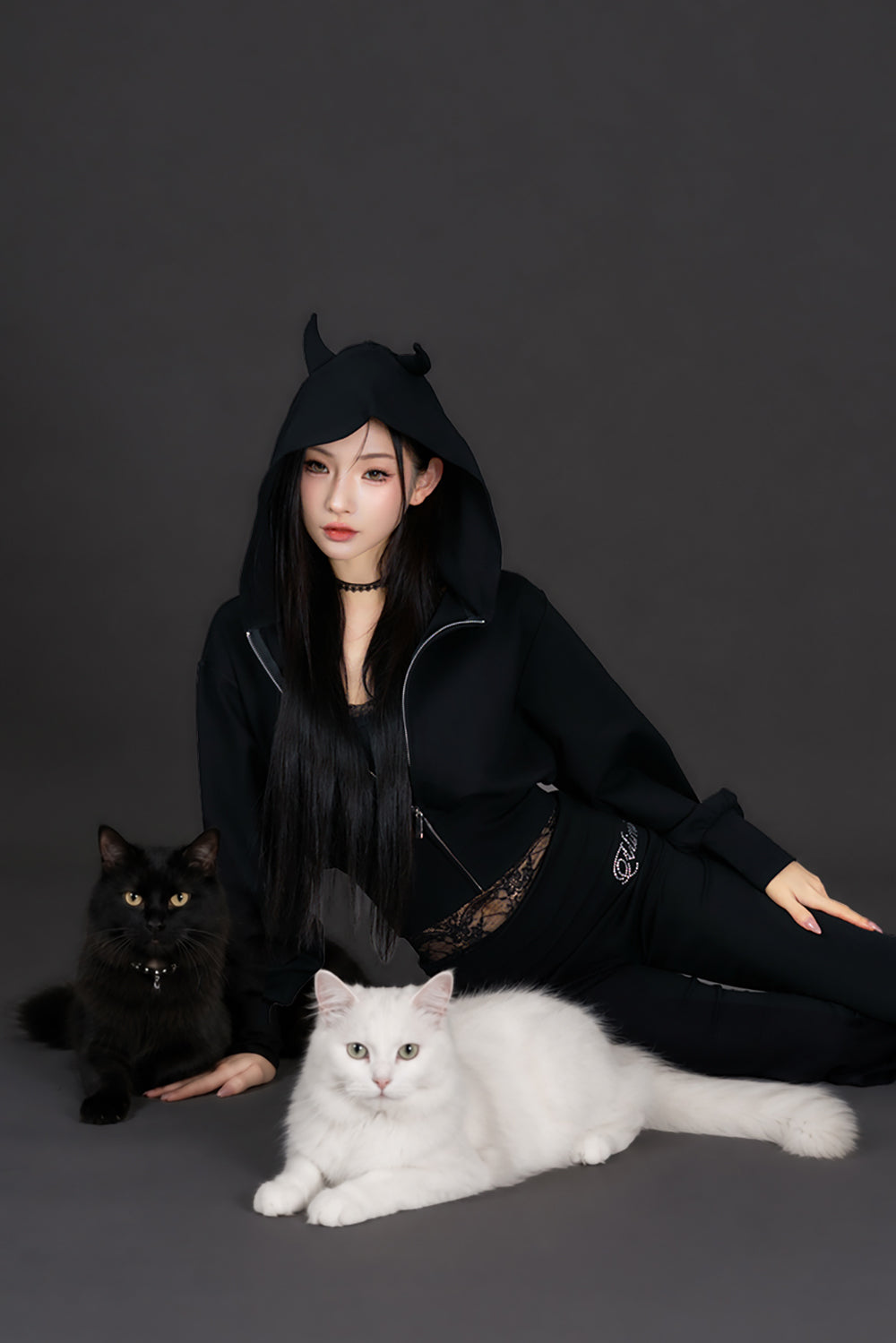 Devil Zip Hoodie Set