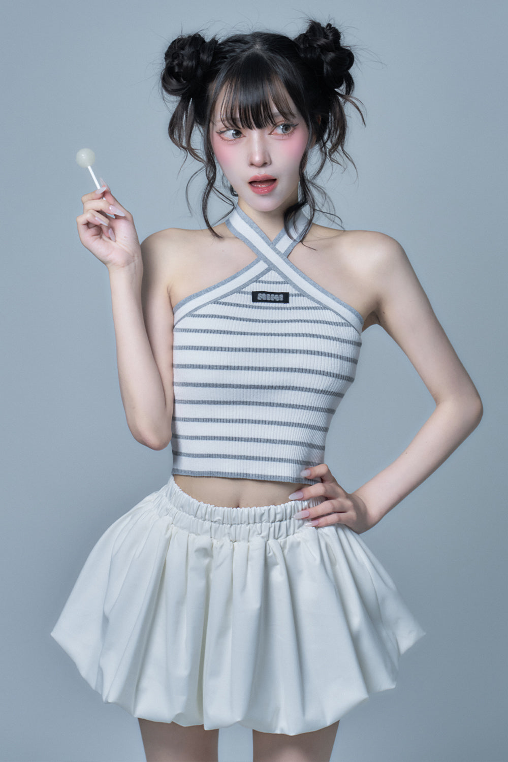 ボリュームバルーンミニスカートパンツ