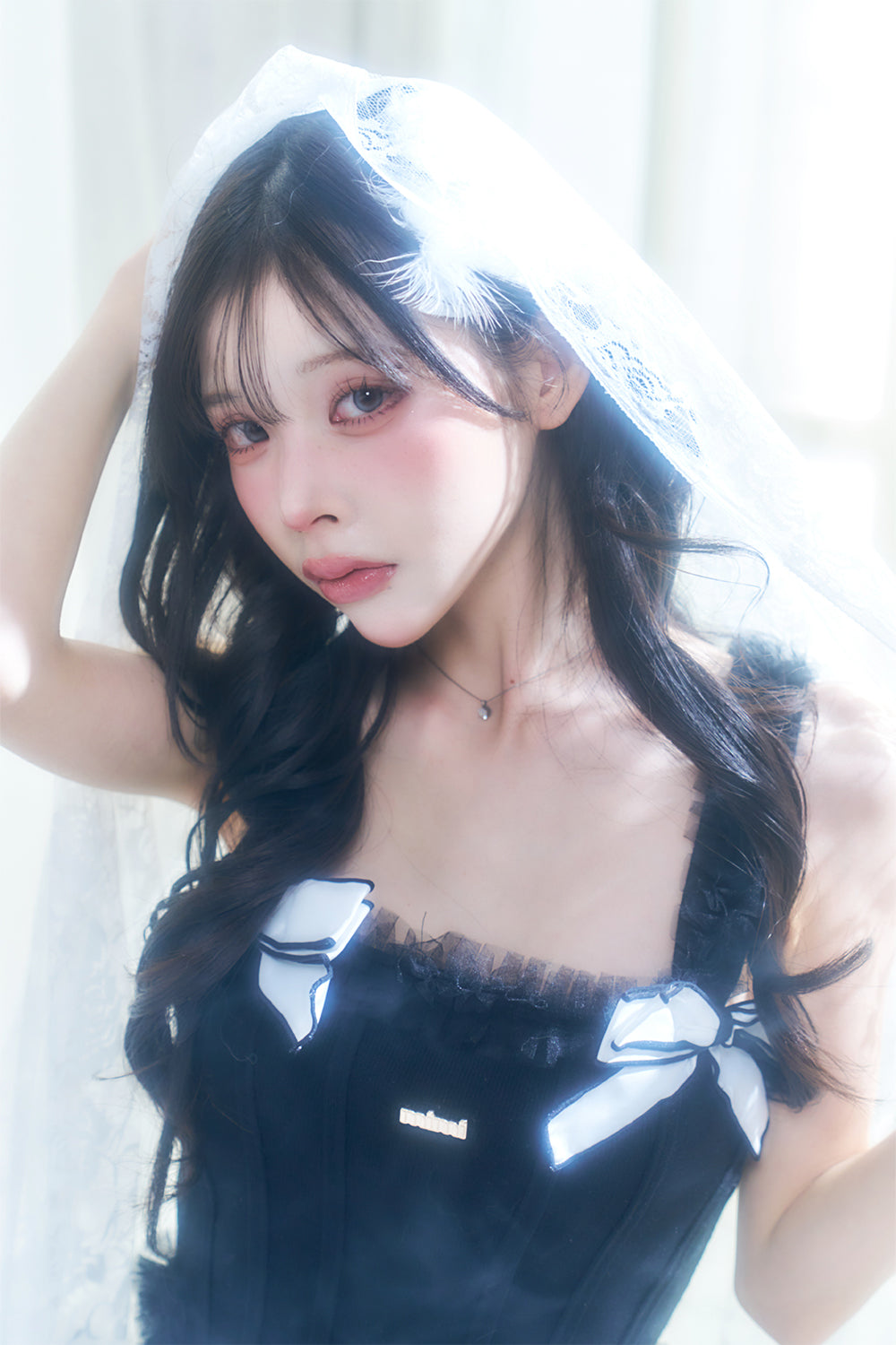 デザインリボンキャミソールニット