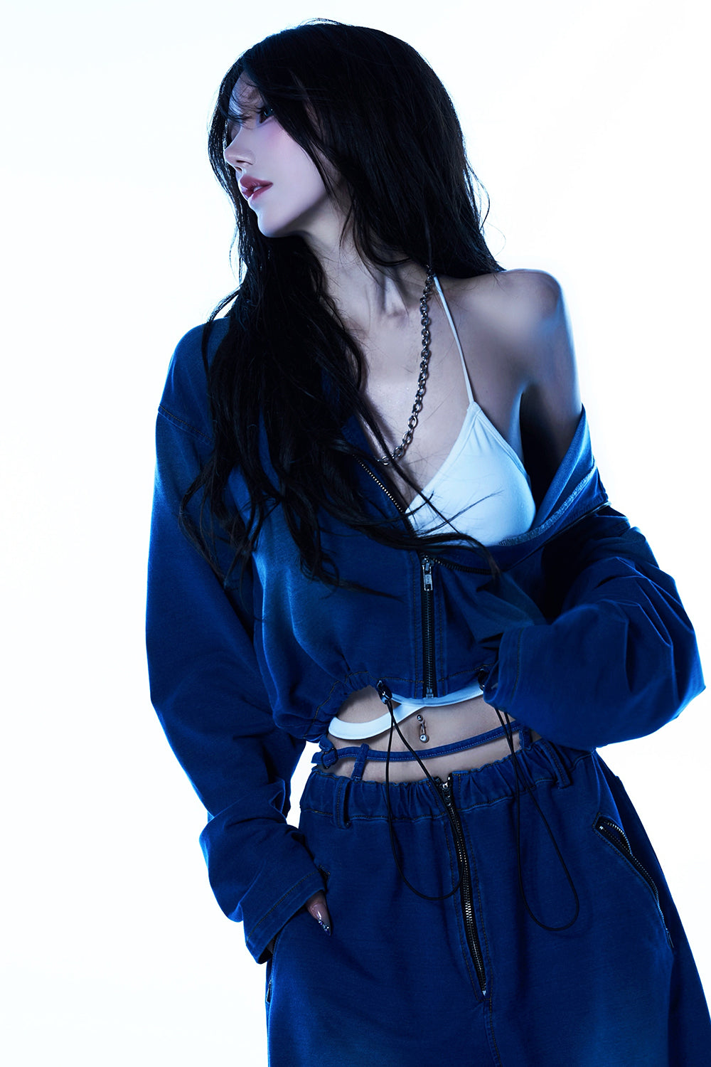 Utility Denim Zip Jacket