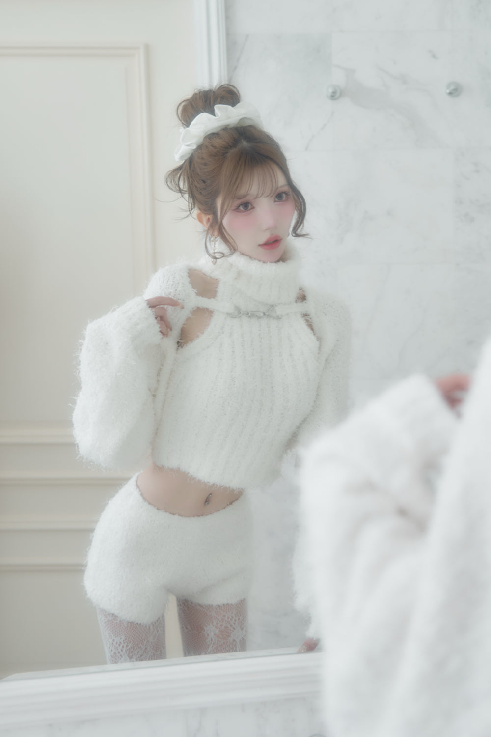 フラッフィーニットショートパンツ