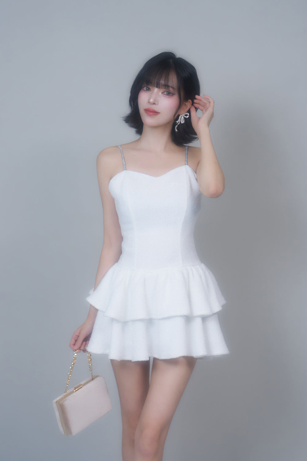 ラメツイードキャミワンピース