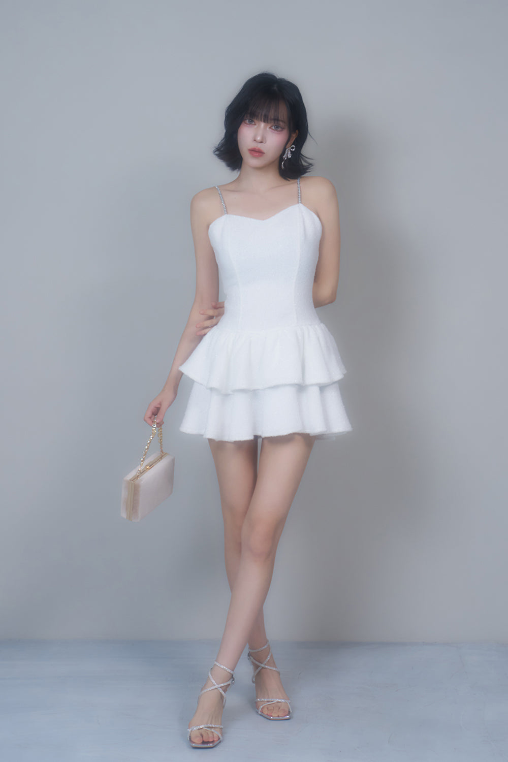 ラメツイードキャミワンピース