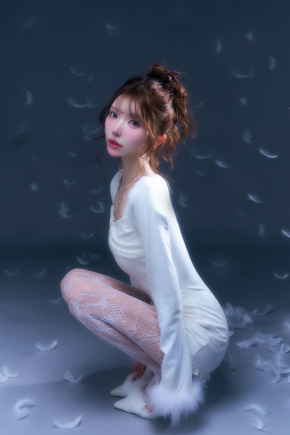 ギャザースウェードミニワンピース