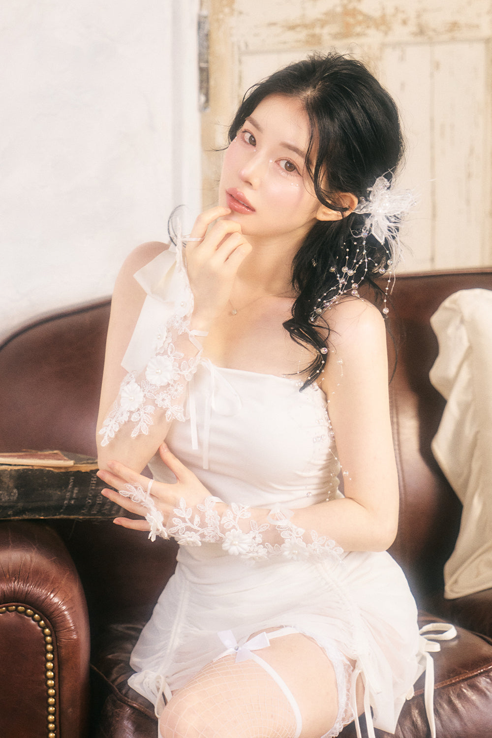 ワンショルリボンミニワンピース