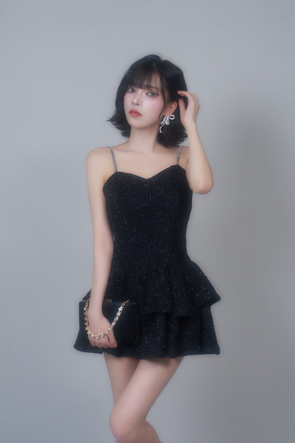 ラメツイードキャミワンピース