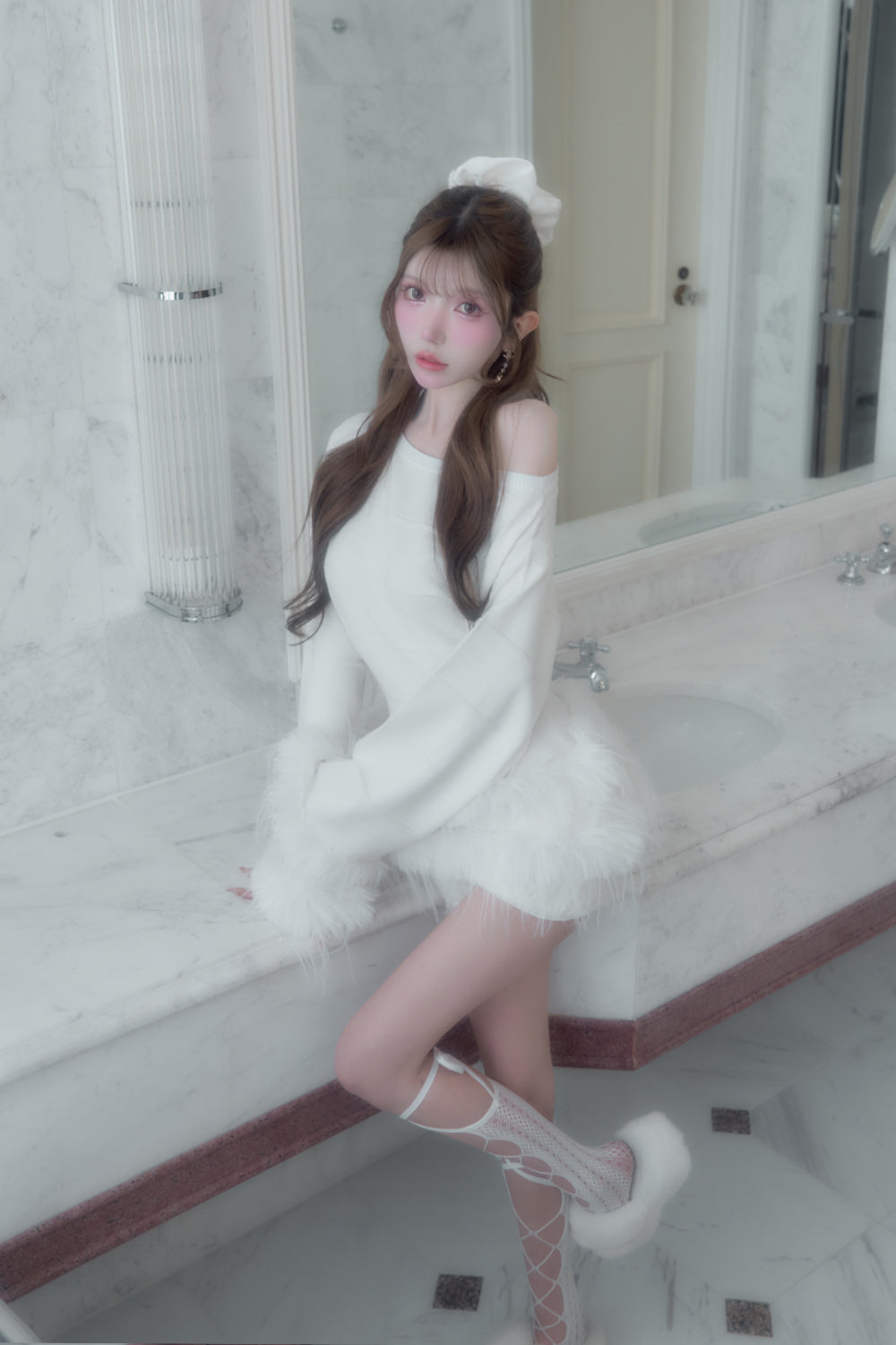 スプリングルーズニットトップス