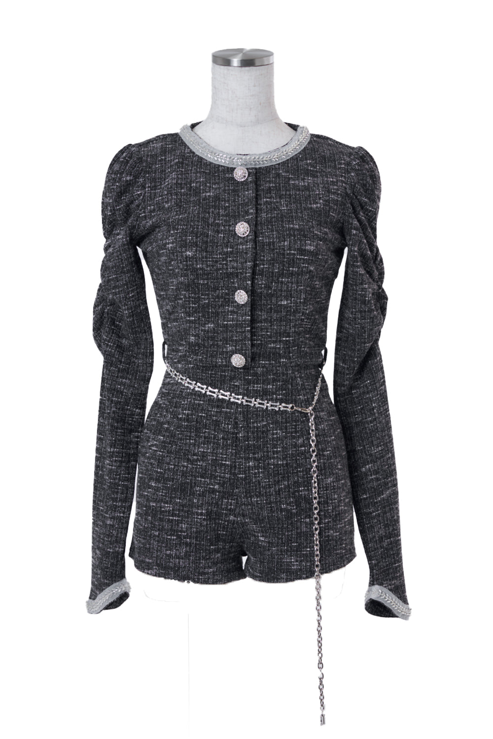 デザインチェーンツイードコンビネゾン