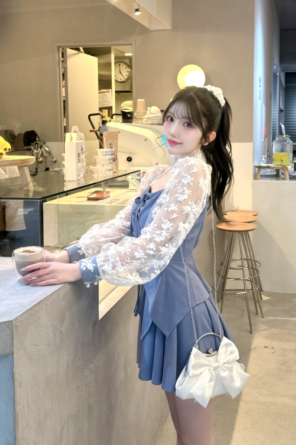 シアーレースドッキングミニワンピース