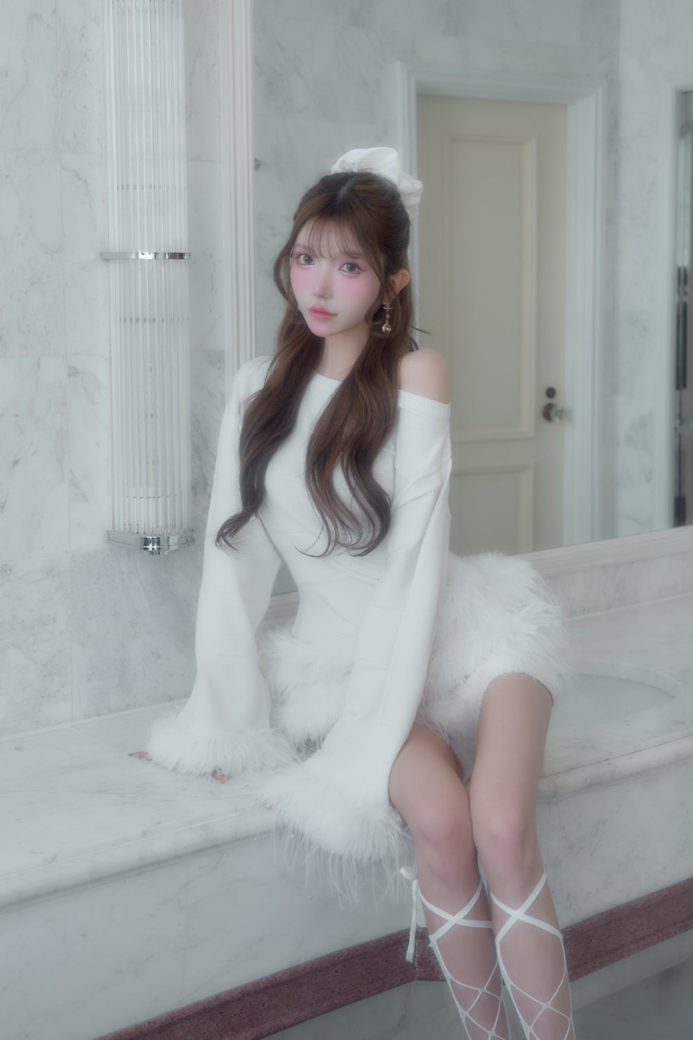 スプリングルーズニットトップス