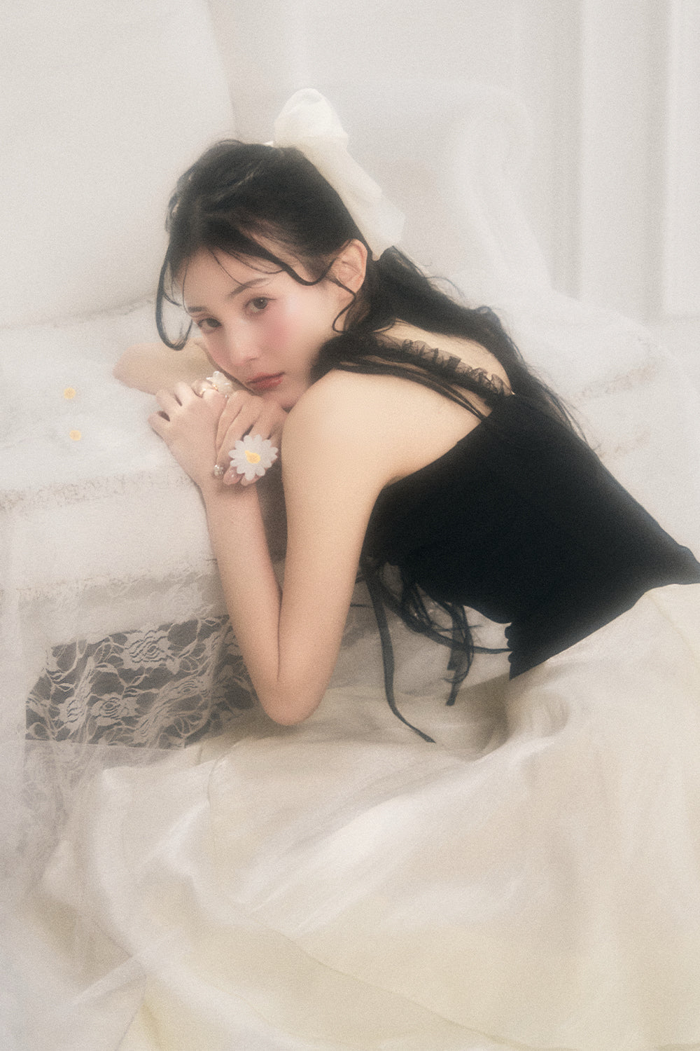 ボリュームシフォンキャミワンピース