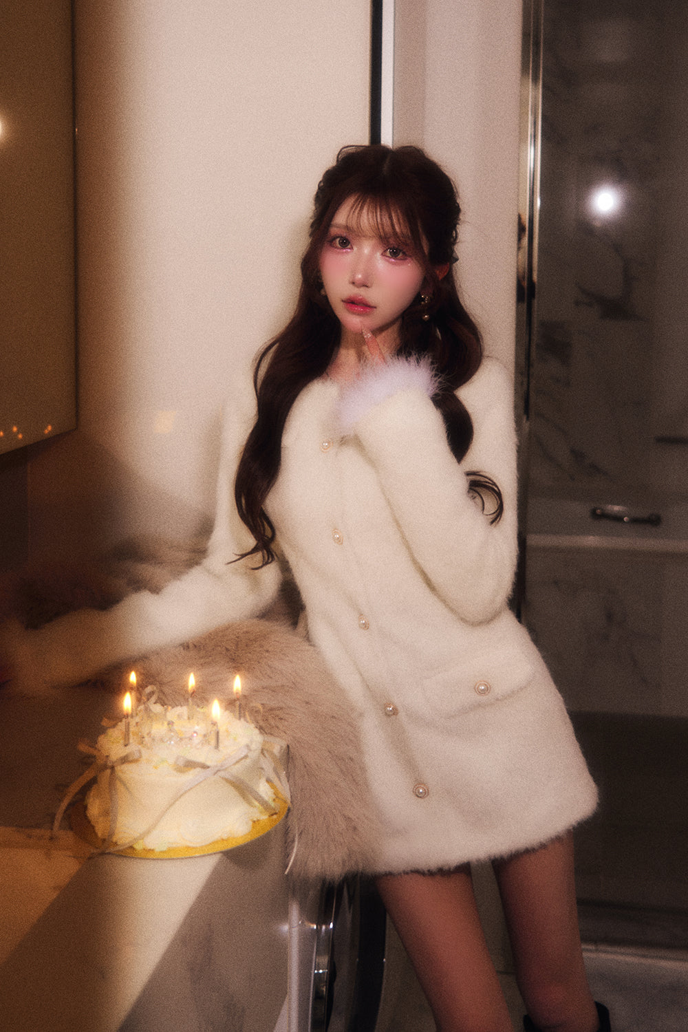 フェザージャケットワンピース BELEAR MIMI フェザージャケット