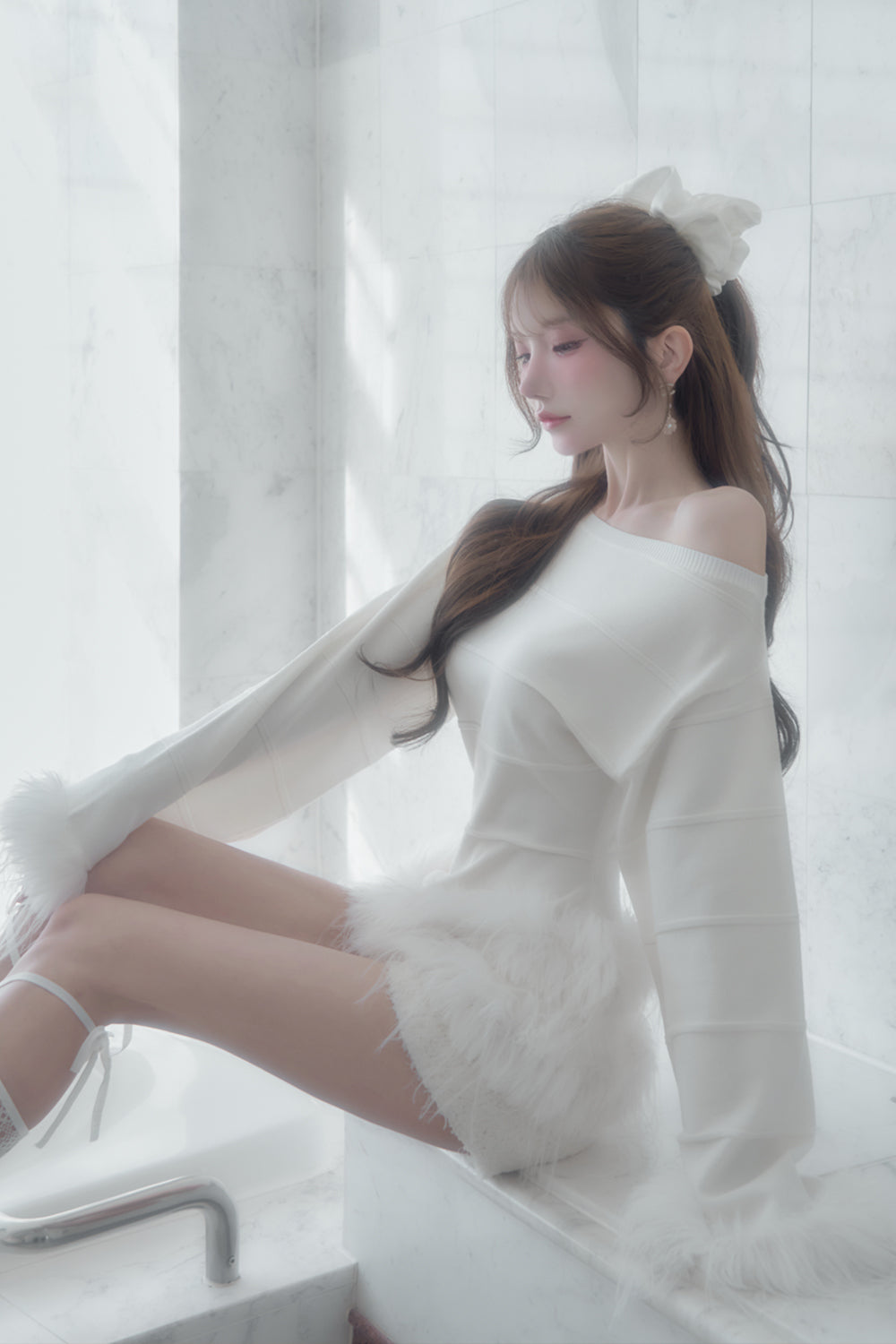 スプリングルーズニットトップス