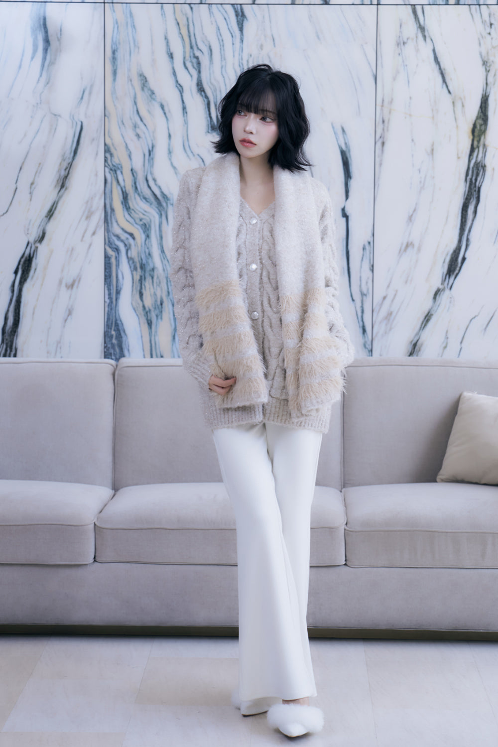 スキニーカットロングパンツ