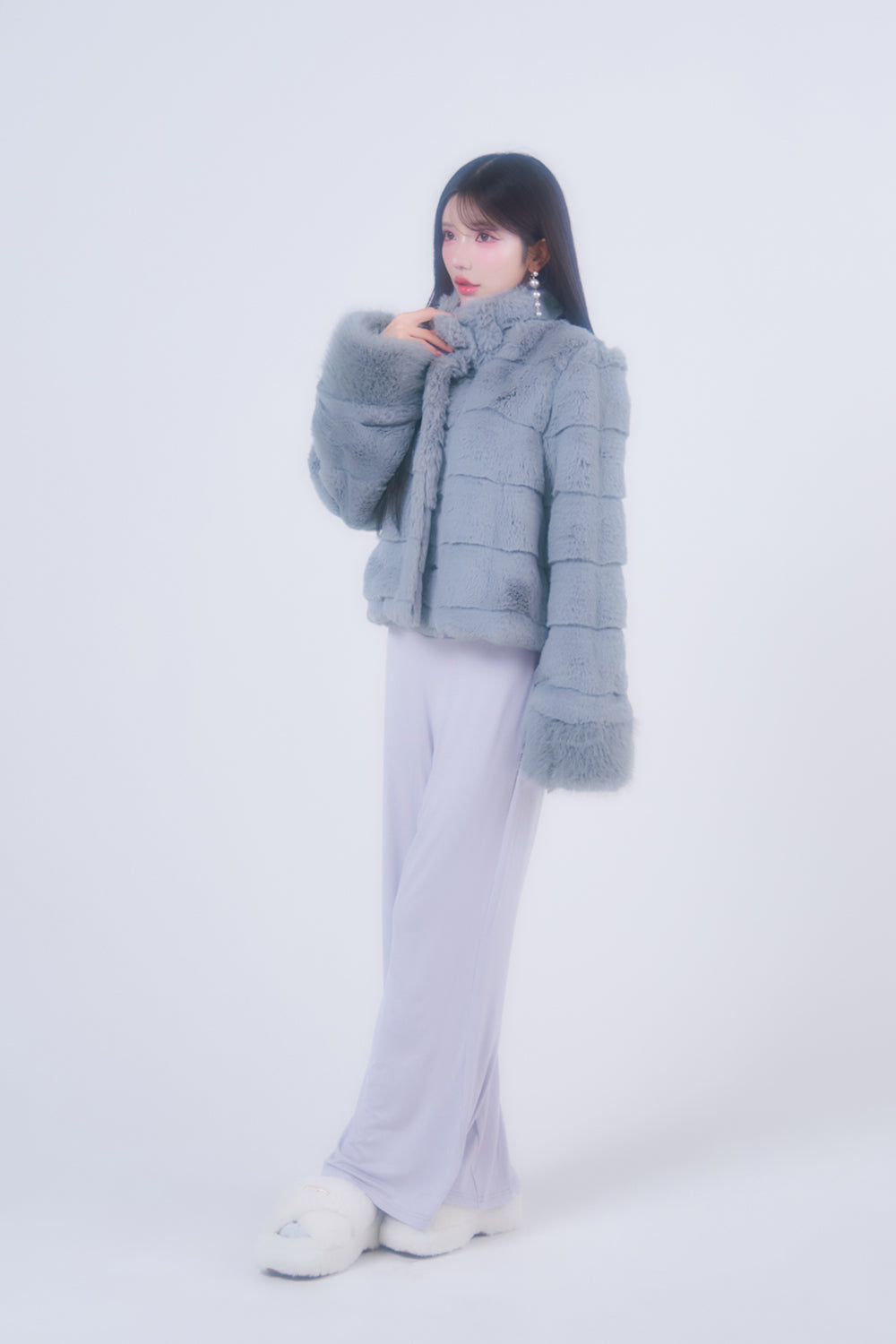 BELEAR MIMI ベリアミミ ボリュームファーコート グレー 公式】BELEAR MIMI（ベリアミミ）