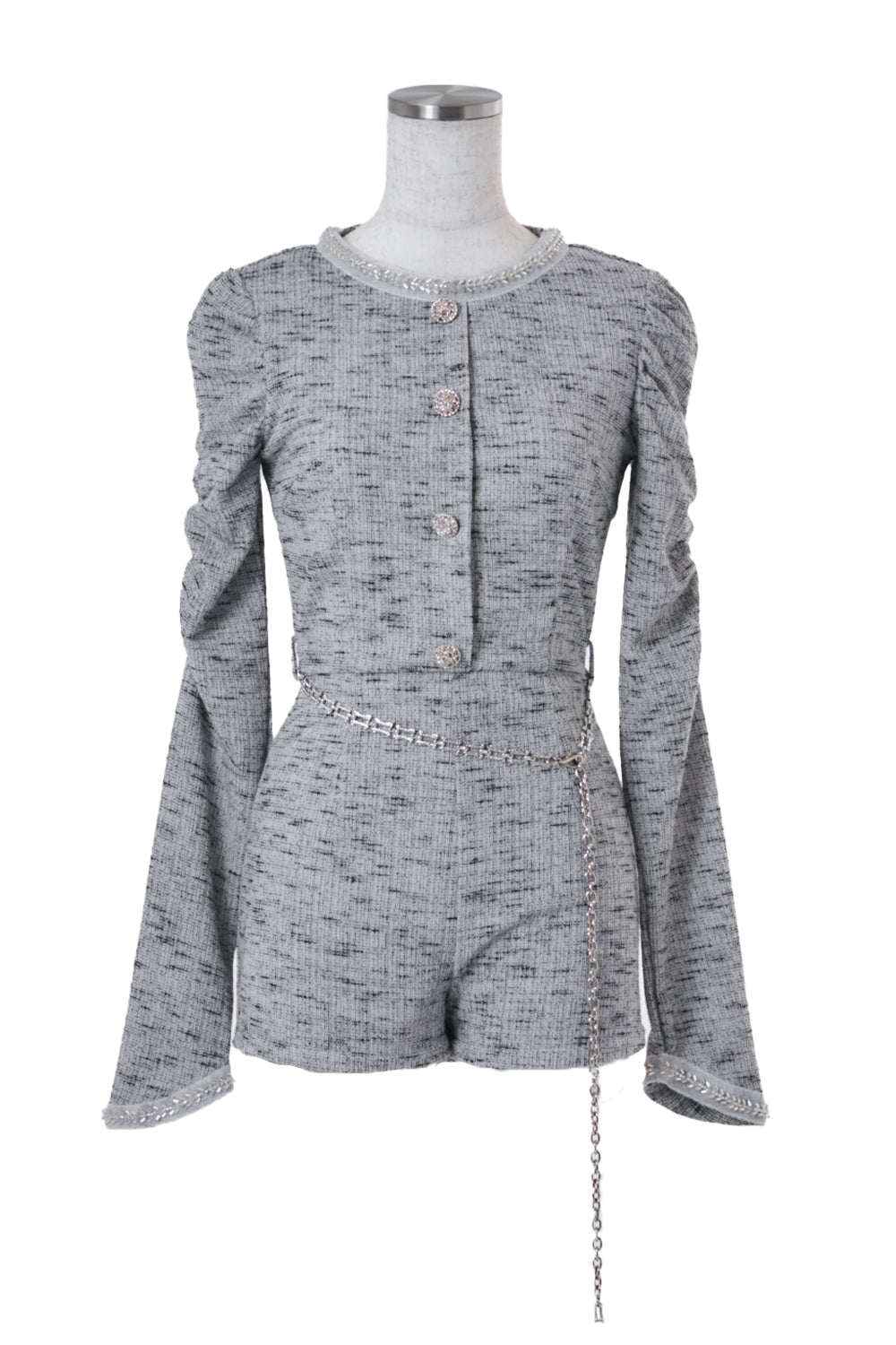 デザインチェーンツイードコンビネゾン