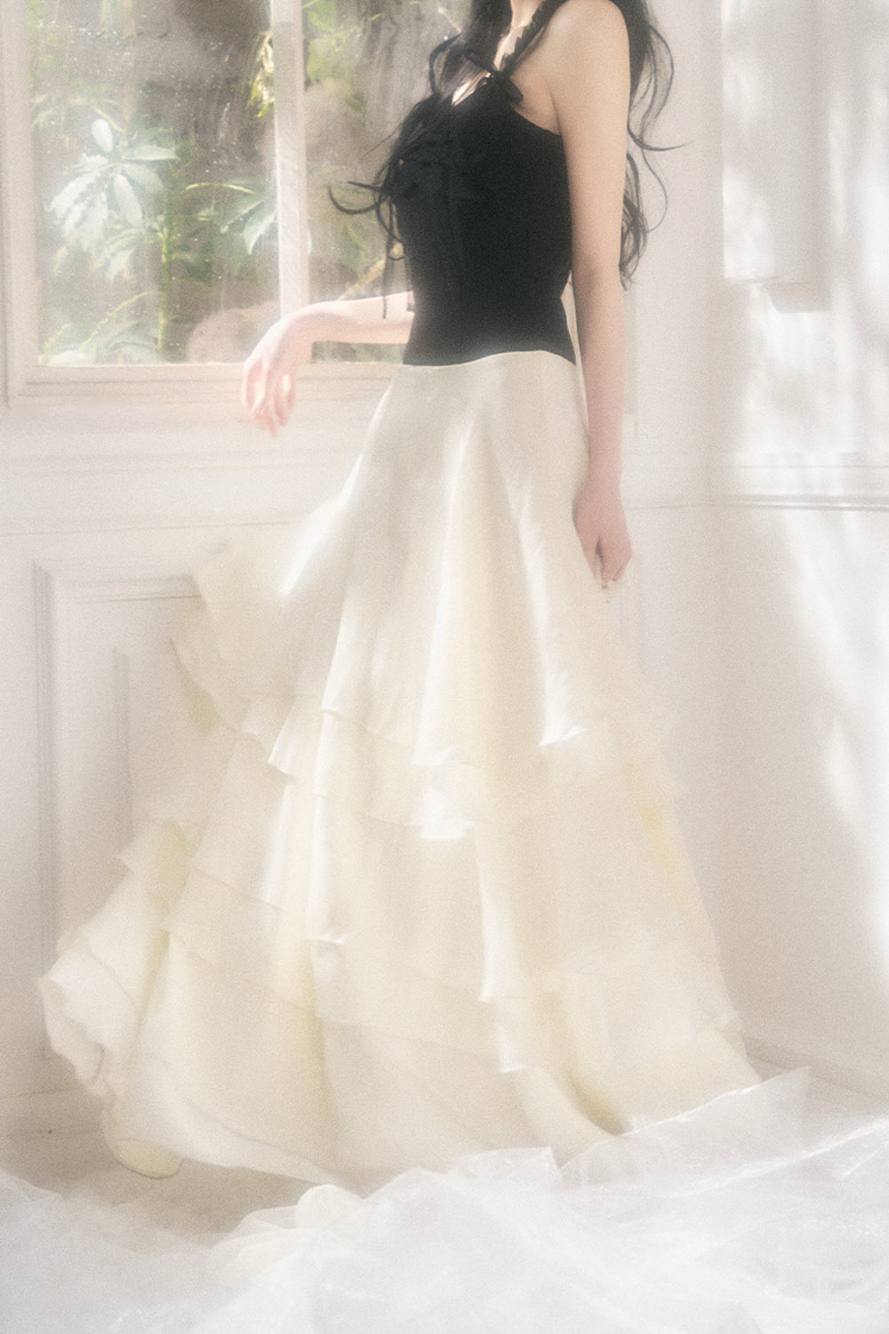 ボリュームシフォンキャミワンピース