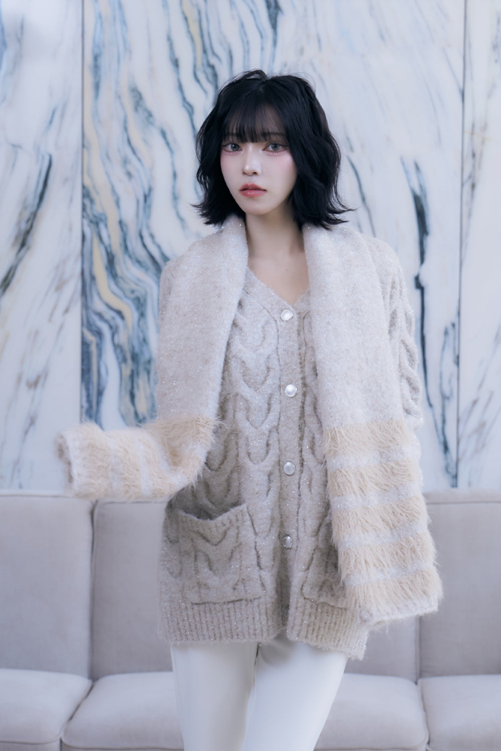 スキニーカットロングパンツ