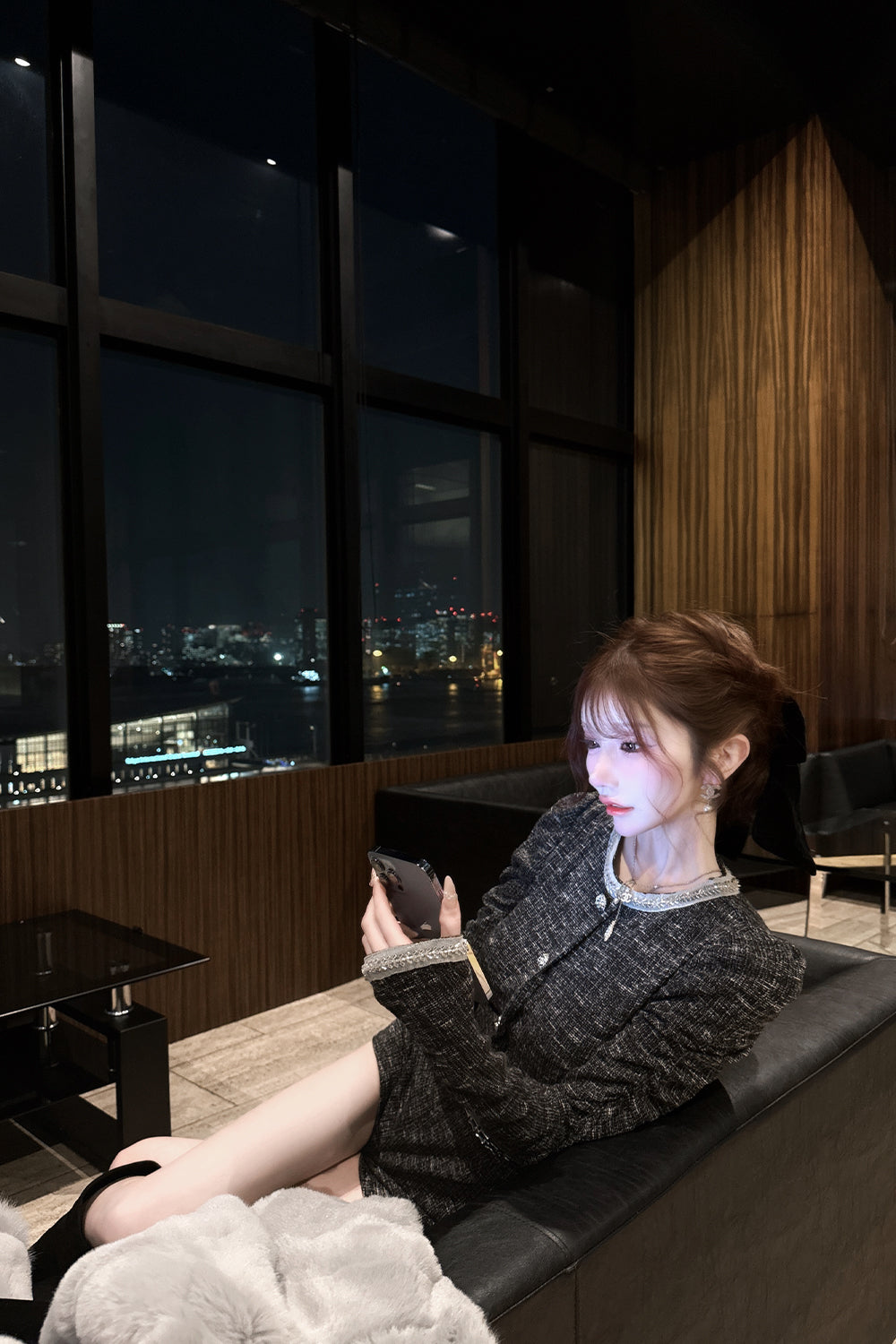 デザインチェーンツイードコンビネゾン