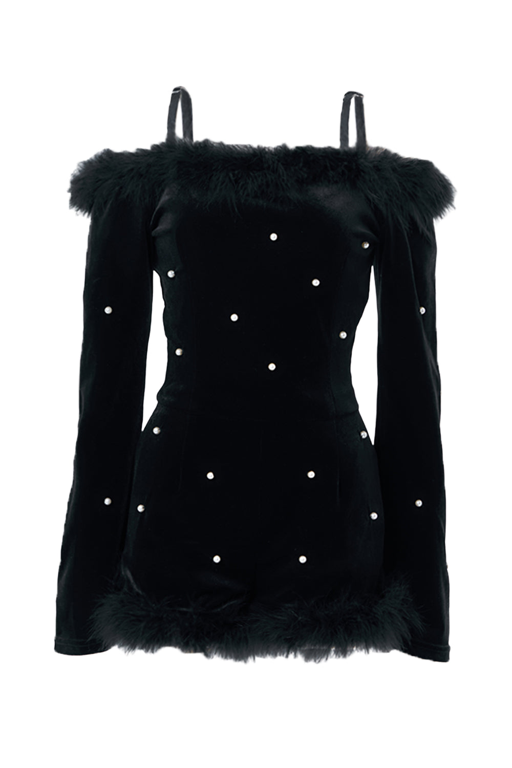 belearmimi ベリアミミ デザインパールベロアコンビネゾン デザインパールベロアコンビネゾン