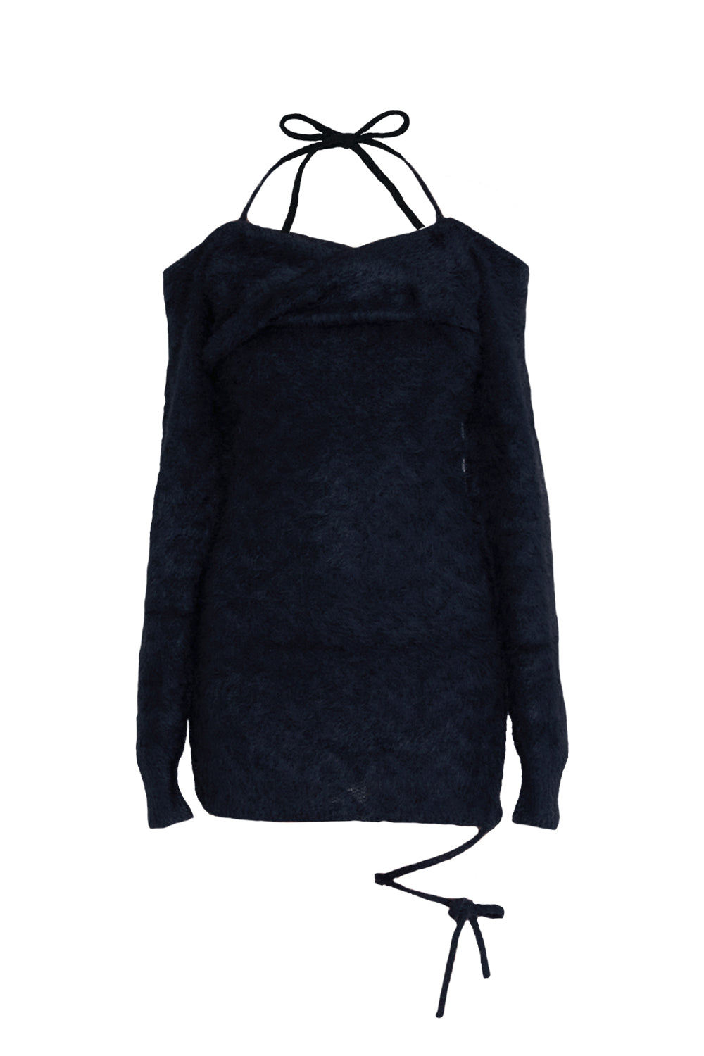 デザインオフショルニットワンピース