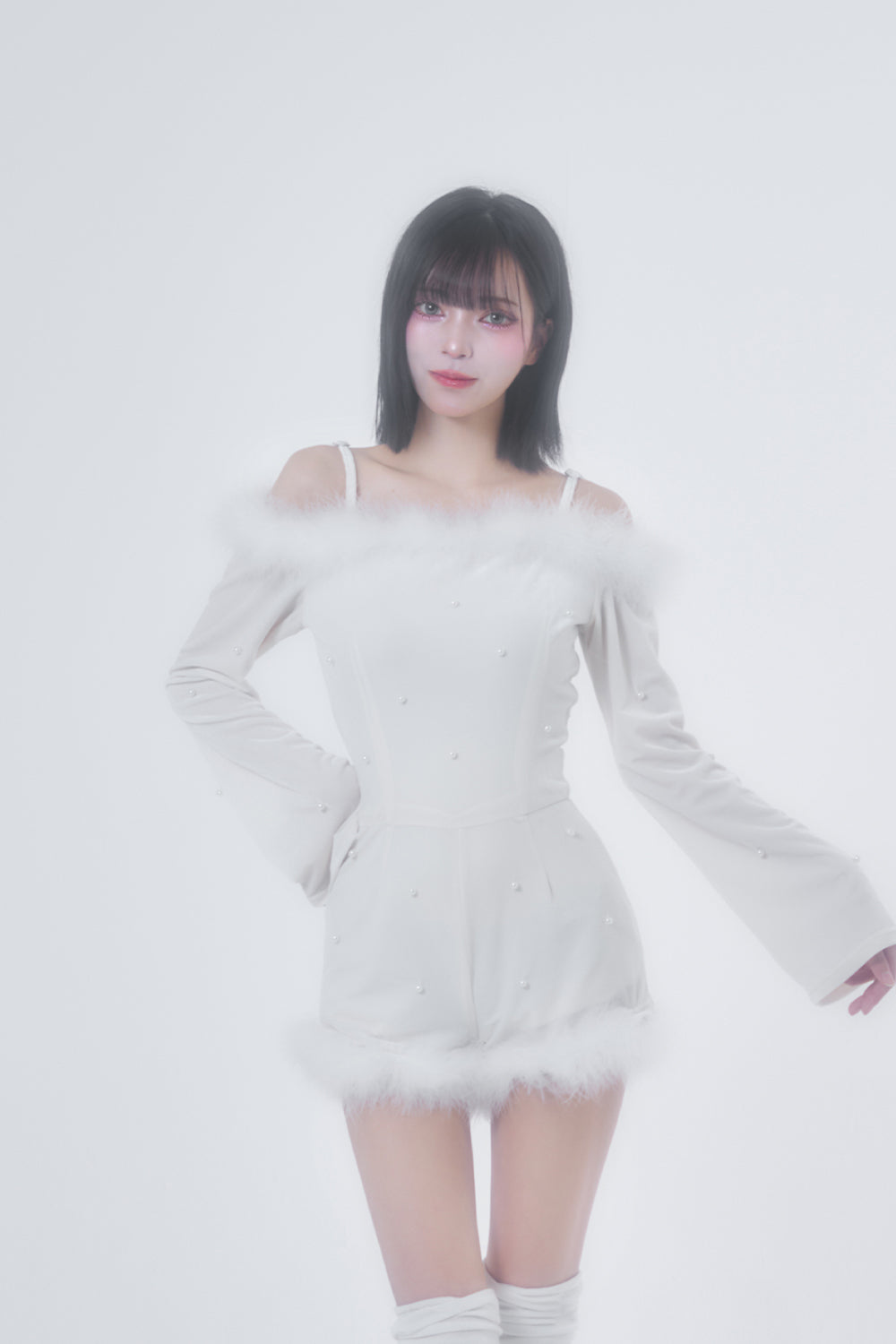 デザインパールベロアコンビネゾン