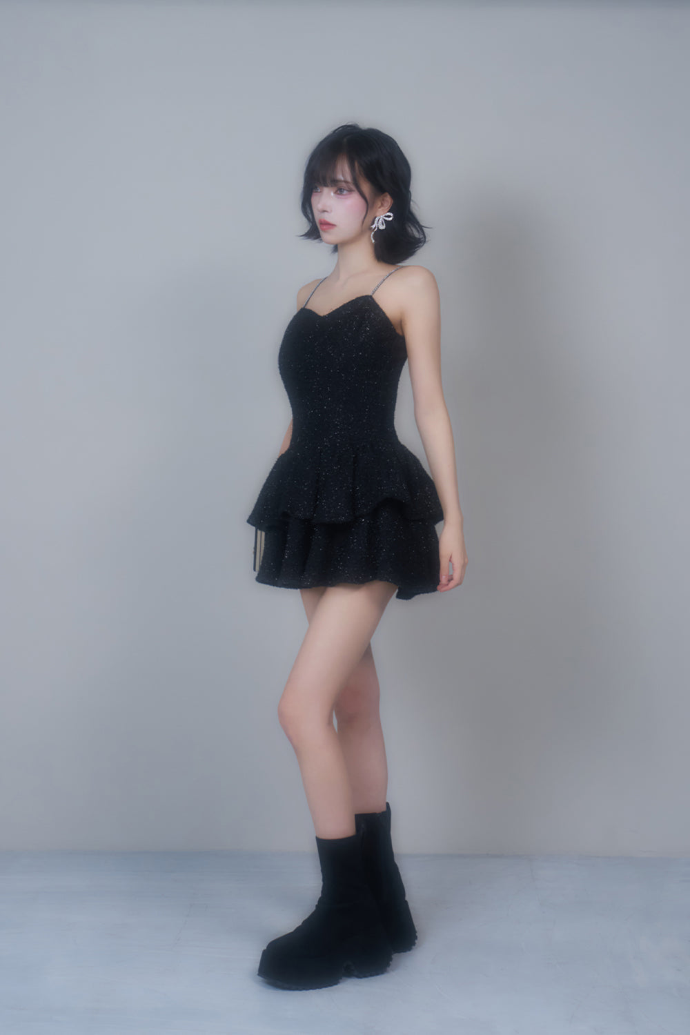 ラメツイードキャミワンピース