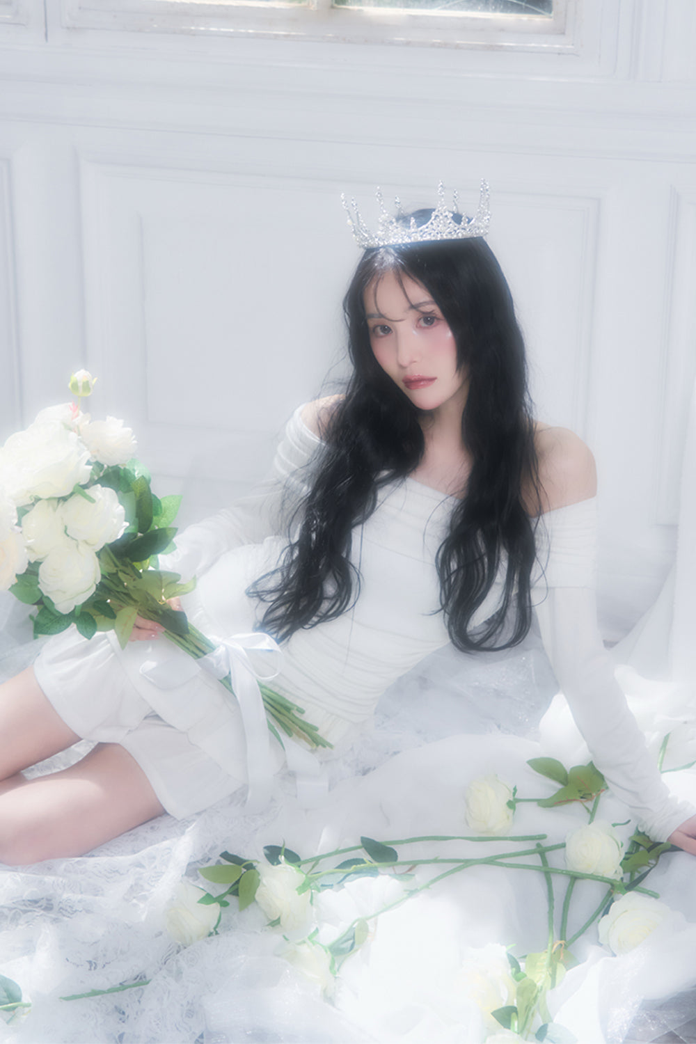 デザインギャザーオフショルワンピース