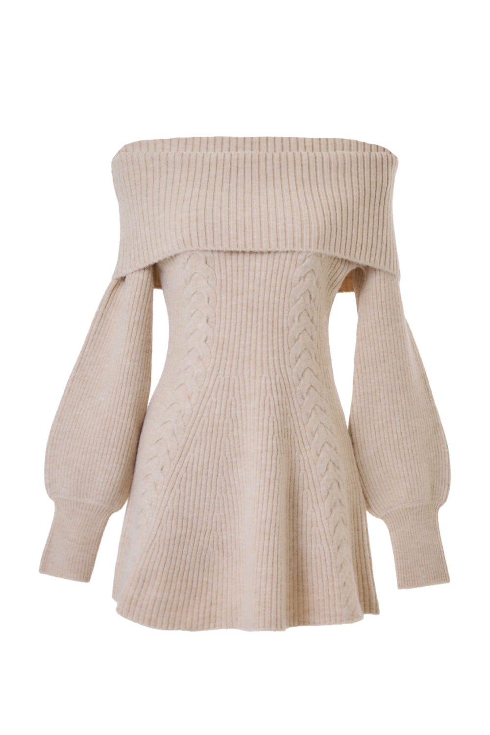 ケーブルニットミニワンピース