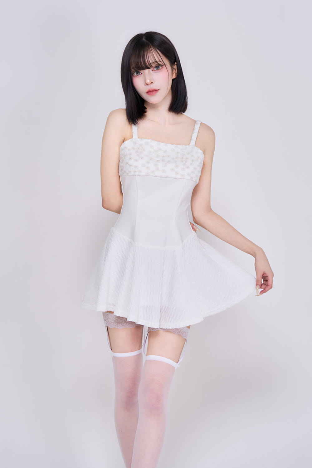 デイジーモチーフミニワンピース