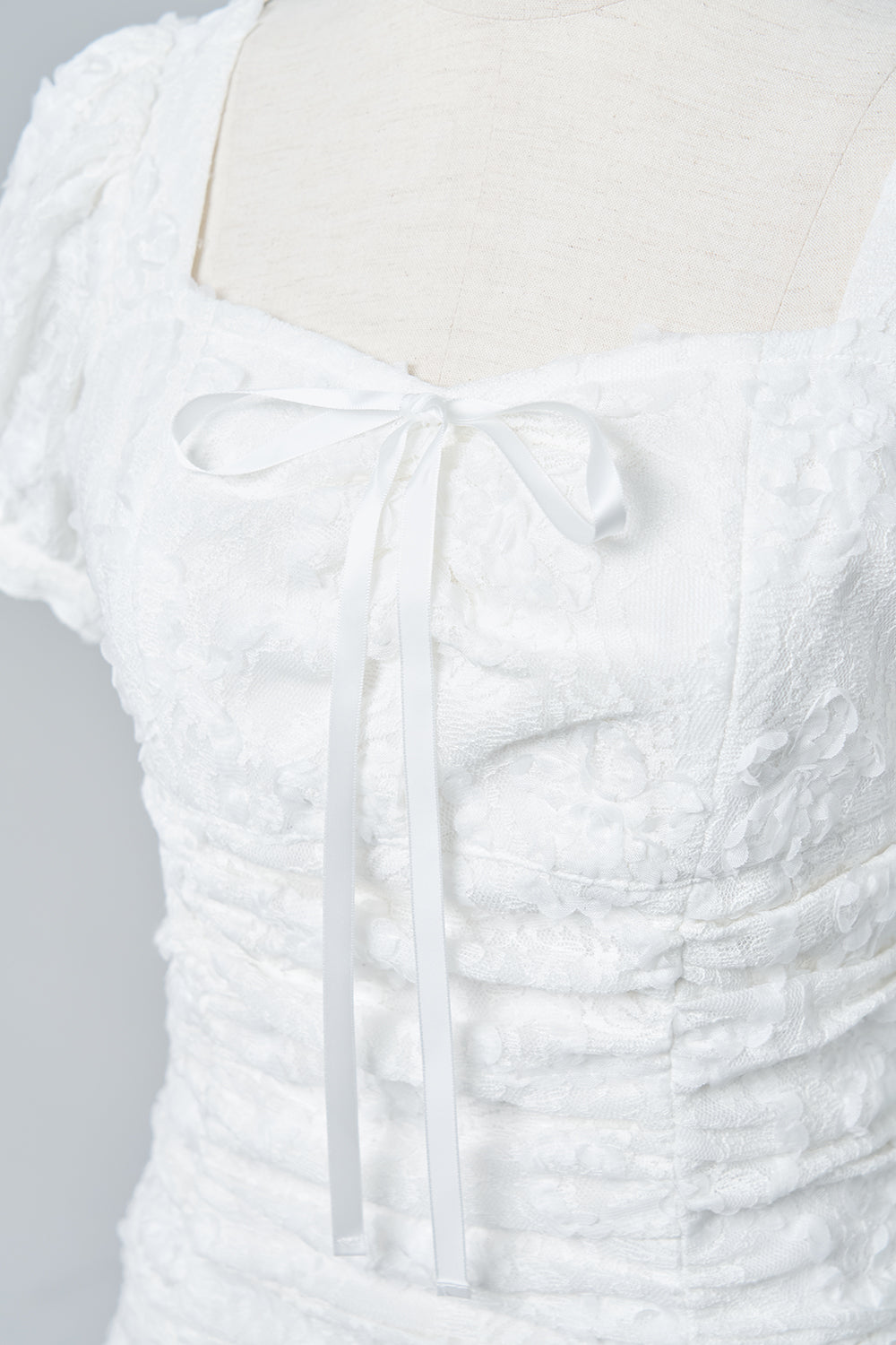 BELEAR MIMI（ベリアミミ）】ギャザーレースミニワンピース