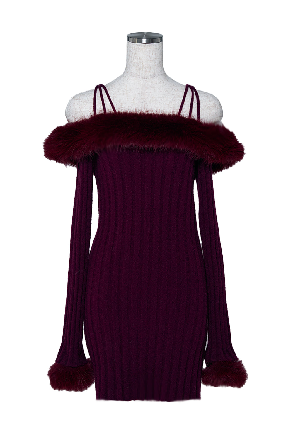 オフショルファーニットワンピース